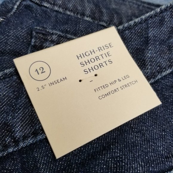 Universal Thread High Rise Cut Off Denim Shorts Medium Wash Dark Wash Set Of 3 - Picture 3 of 12